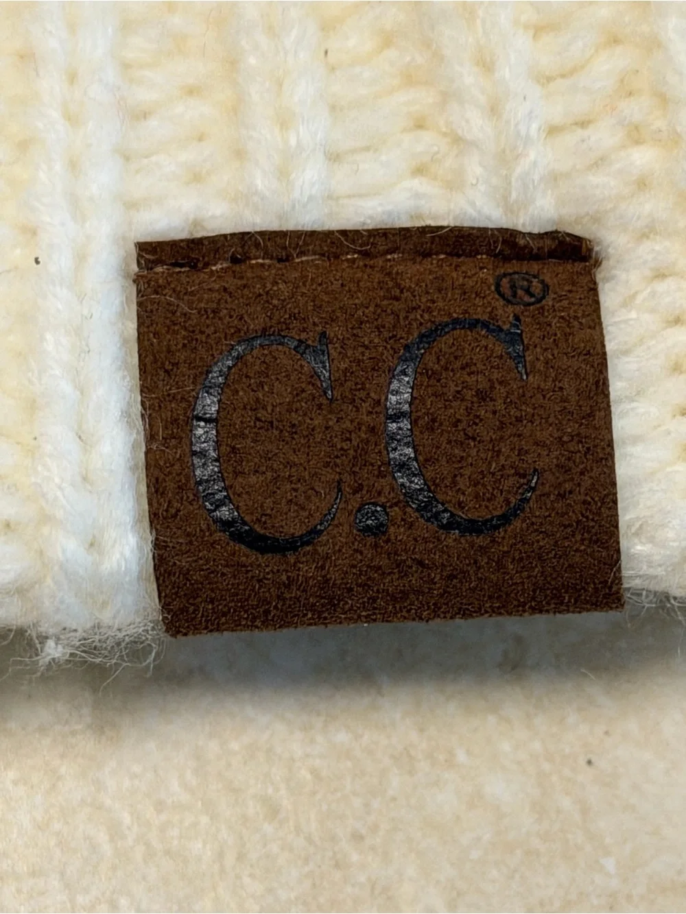 C.C Exclusives Women’s Knit Beanie Cream Faux Fur Pom Pom Winter Hat One Size